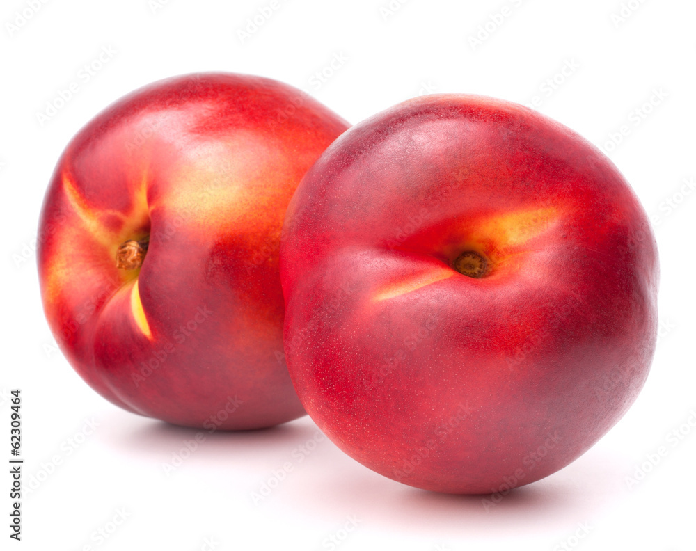 Nectarine fruit isolated on white background cutout