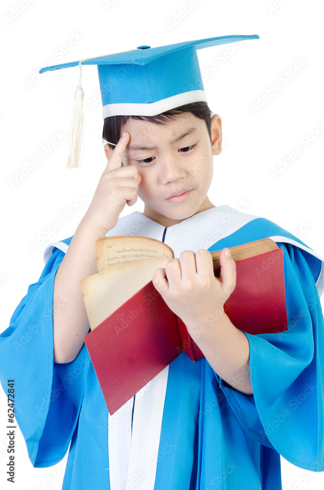 Asian Child with red book