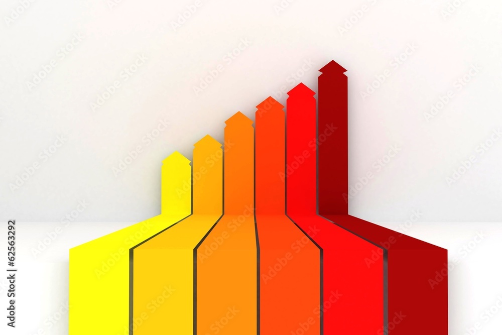 Orange red and yellow arrows