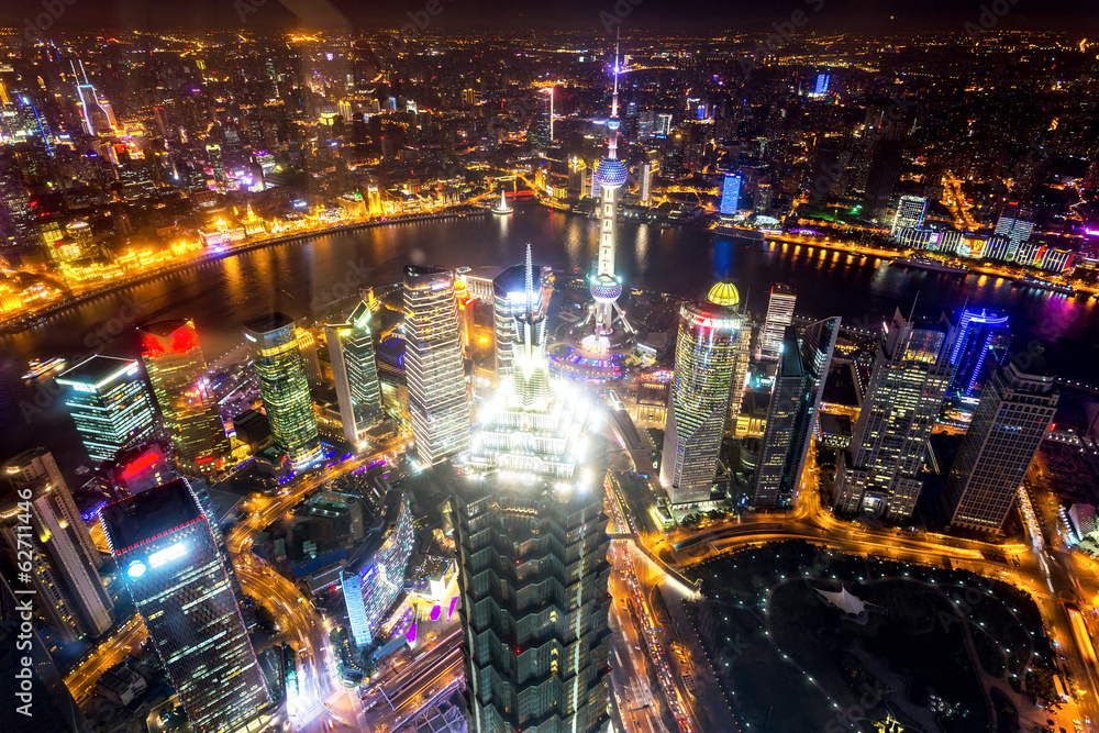 上海空中城市夜景