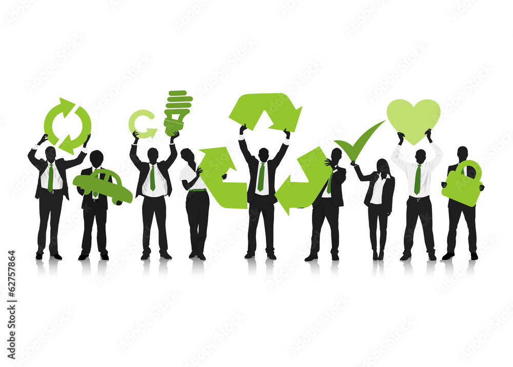 Business Team with Recycle Concept Vector