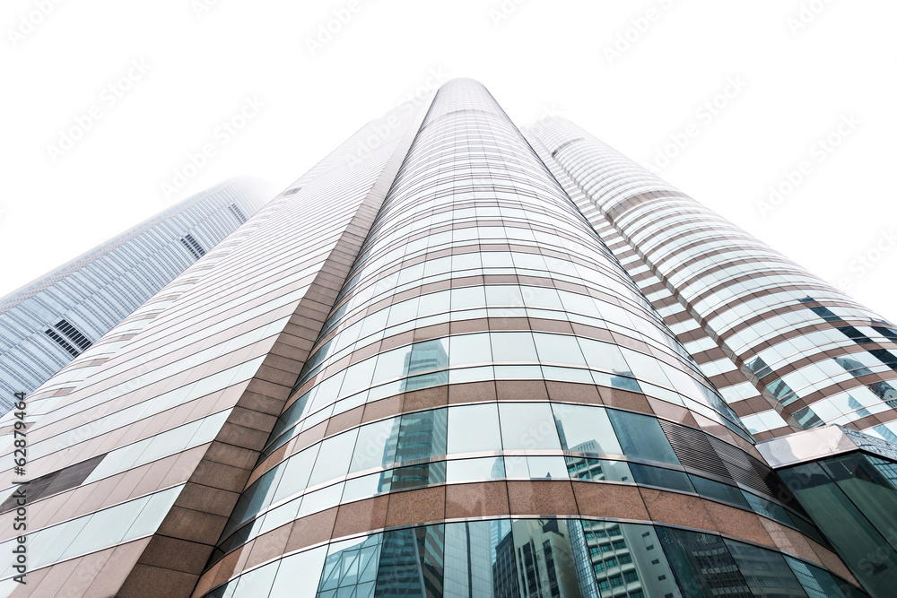 Modern glass silhouettes of skyscrapers in the city