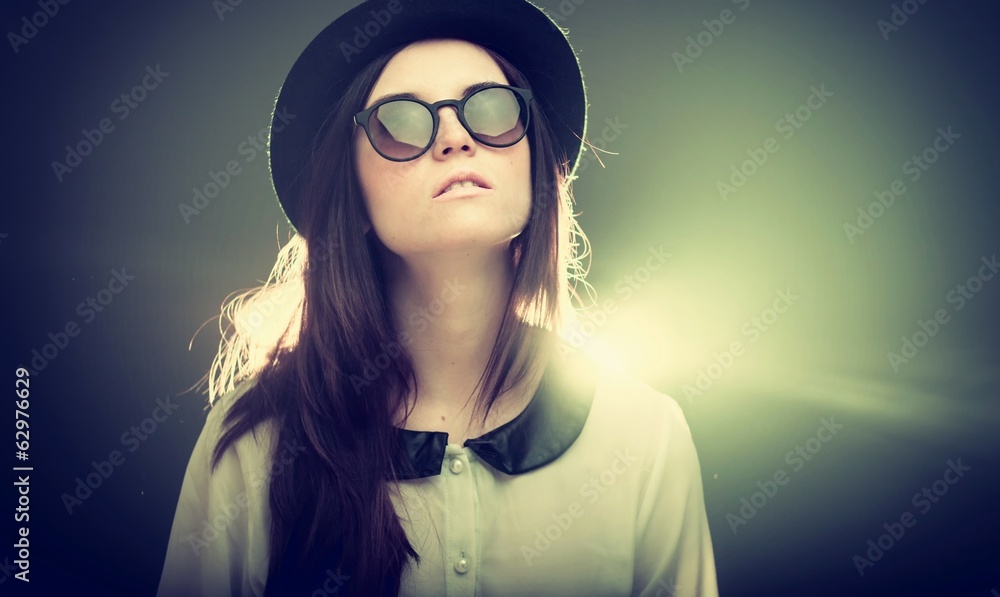 Retro fashion portrait of stylish young woman