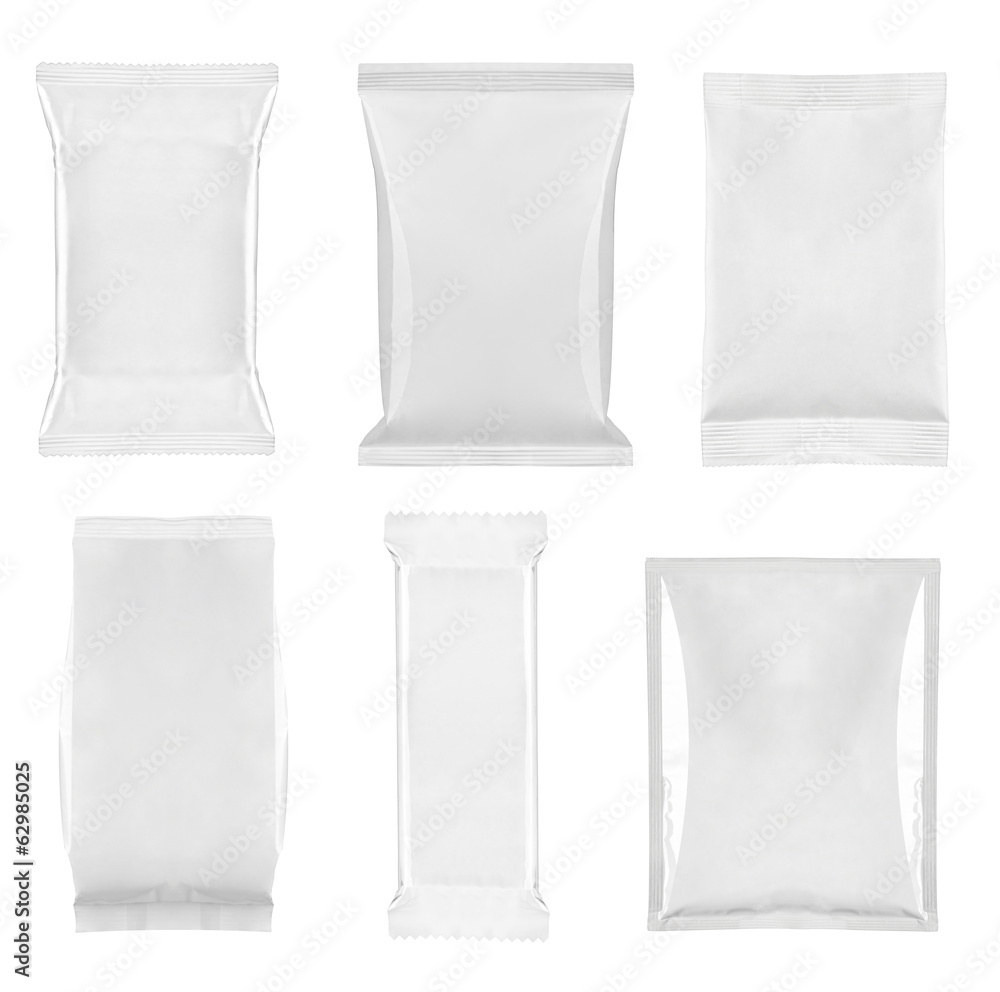 white package template bag food