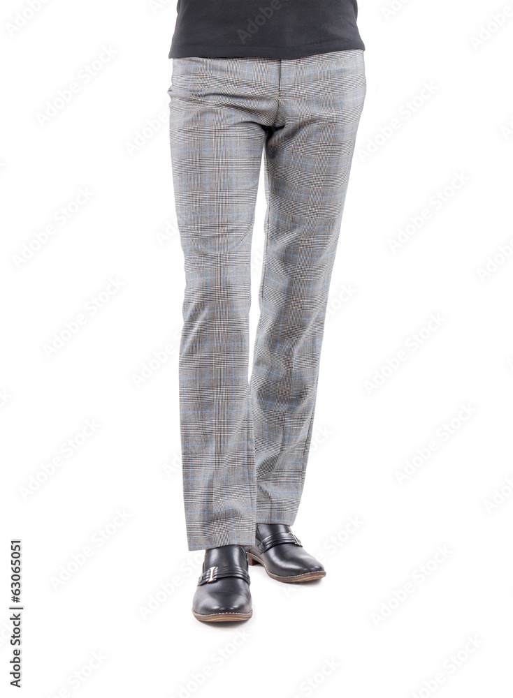 Fashion concept with trousers on white