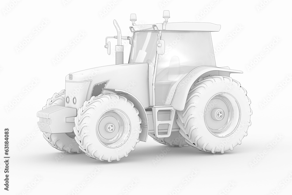 Tractor IV - white isolated