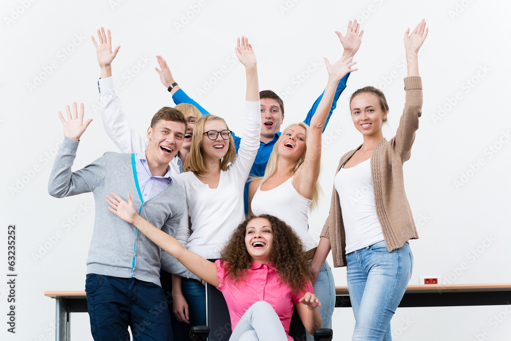 students in the class raised their hands