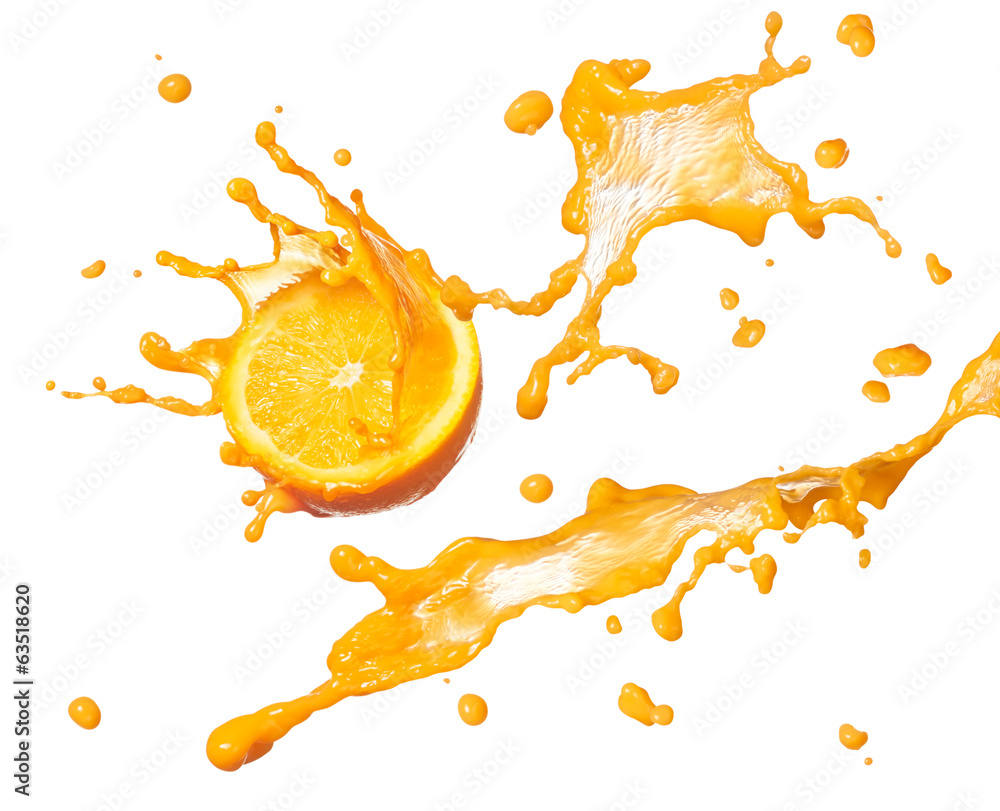 orange juice splashing