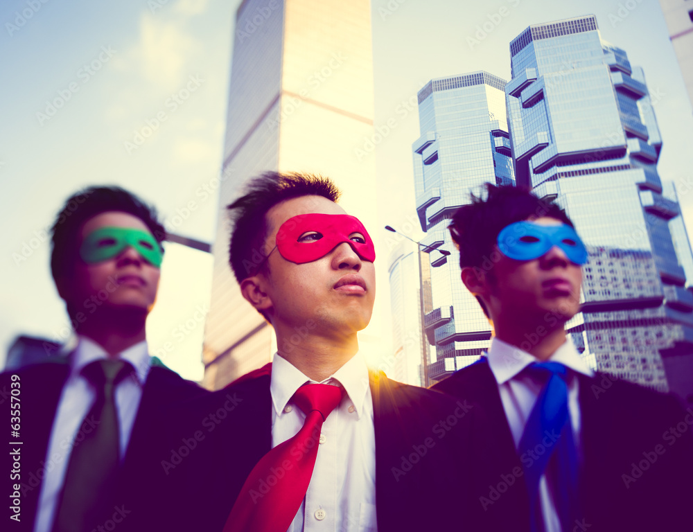 Asian Businessmen Superheroes