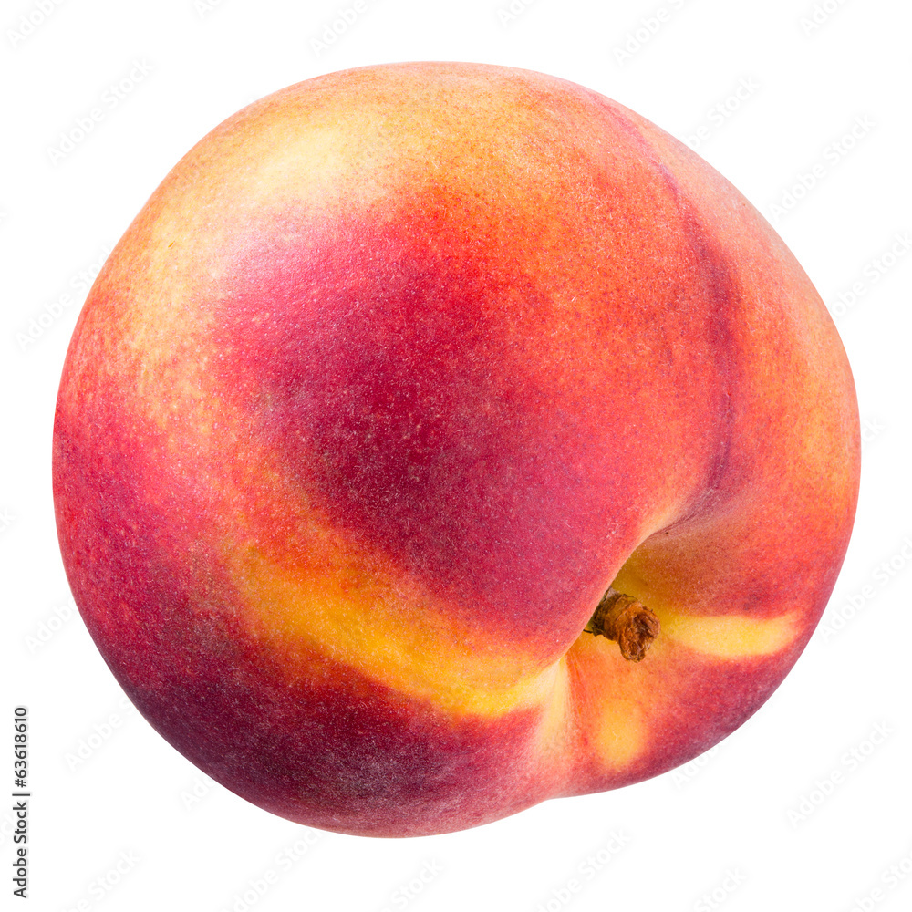 Peach isolated on white with clipping path