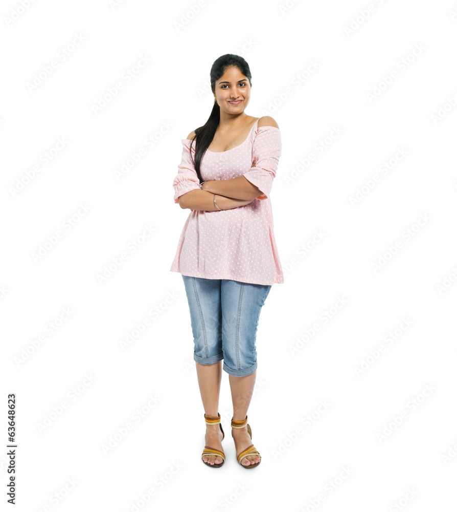 Confident Indian Woman Standing with Arms Crossed