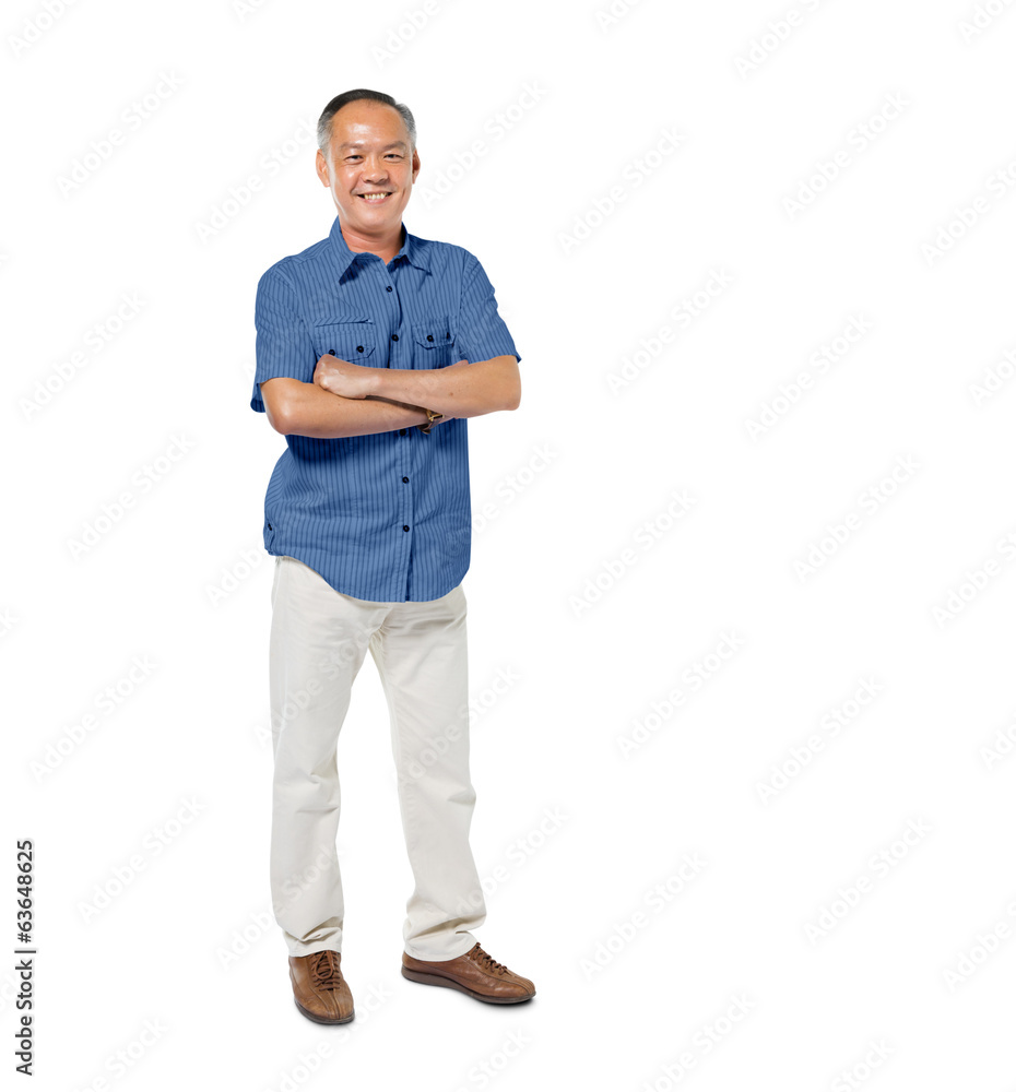 Confident Mature Asian Man