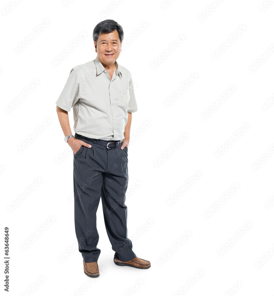 Confident Mature Man Standing and Smiling