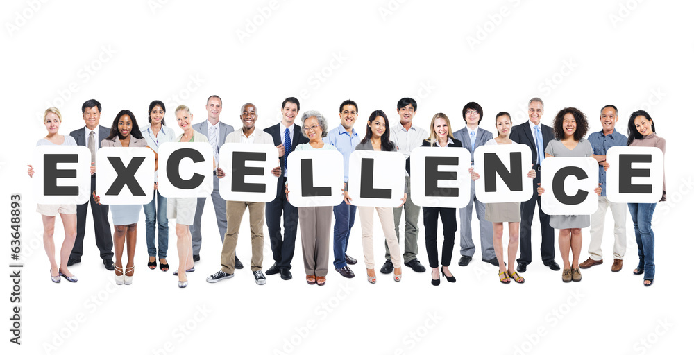 Diverse People Holding Excellence