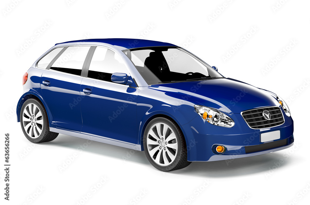 Blue 3D Car