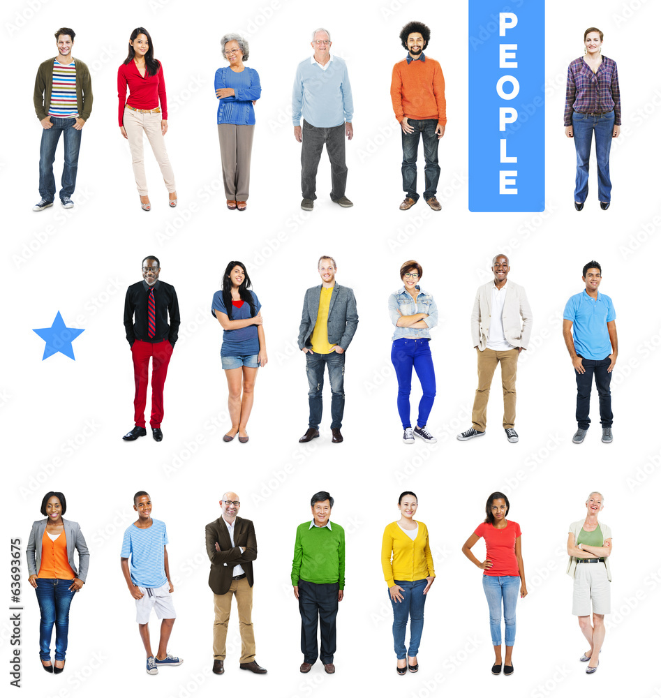 Group of Multiethnic Diverse Colorful People