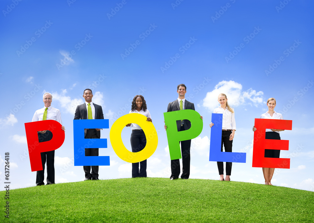 Business People Outdoors Holding People