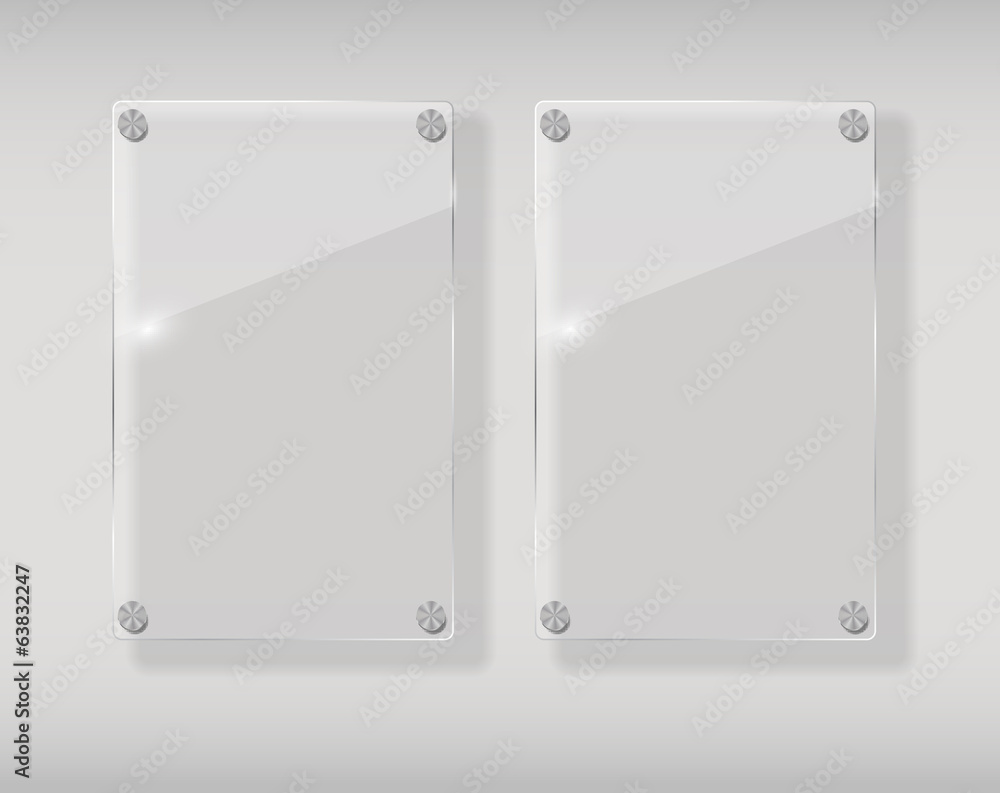 Realistic Glass Frames. Vector Illustration