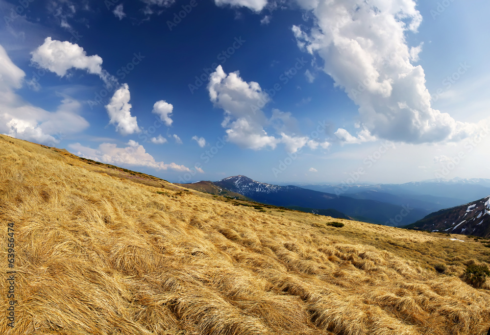 High mountains in summer time