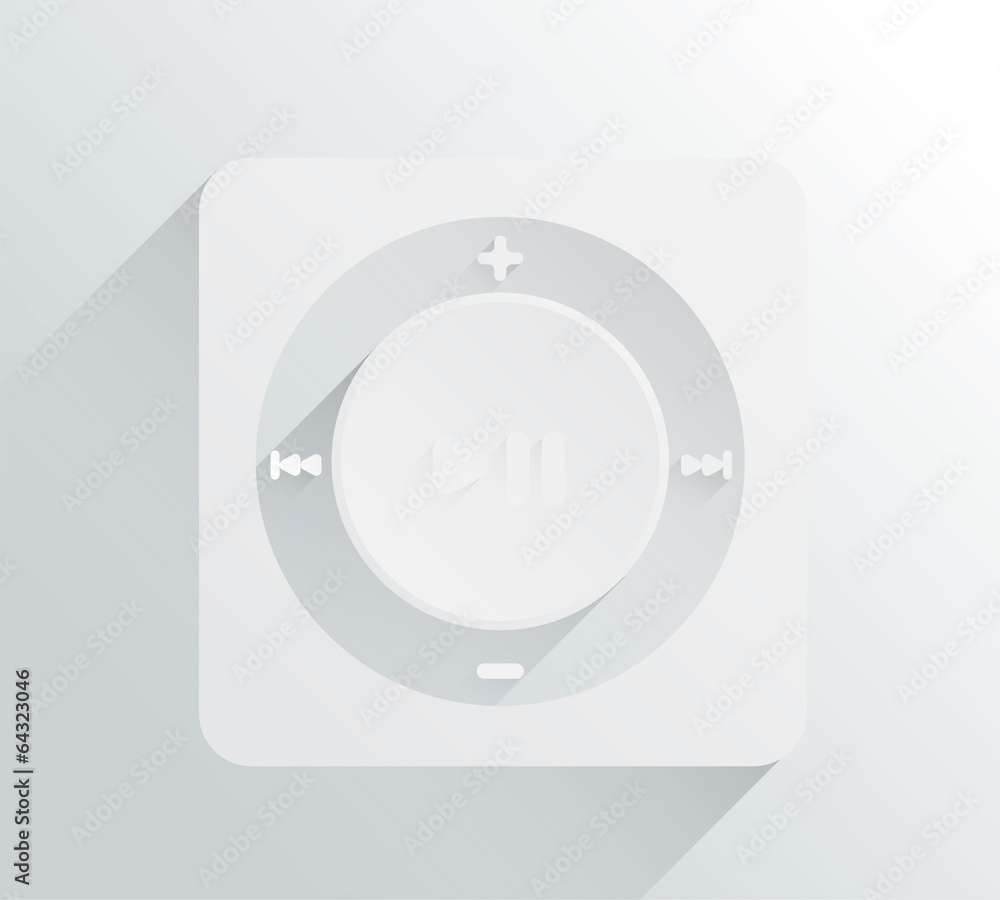 Music player vector in grey and white