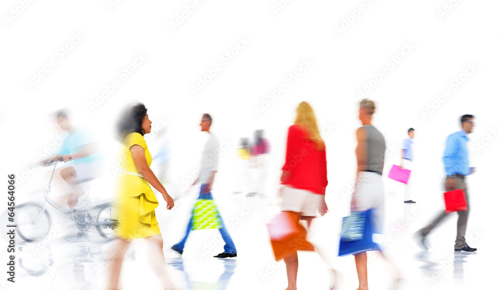 Group of  Diverse Busy People Shopping