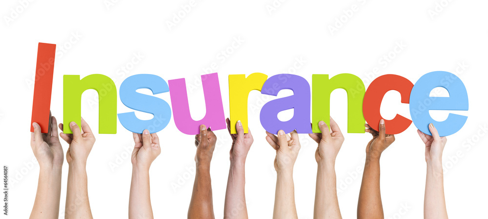 Diverse Hands Holding The Word Insurance