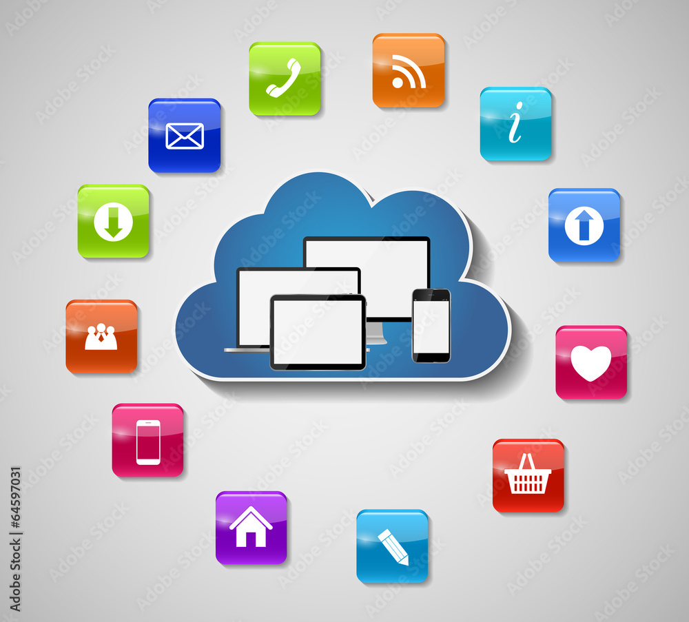 Cloud Computing Concept Vector Illustration