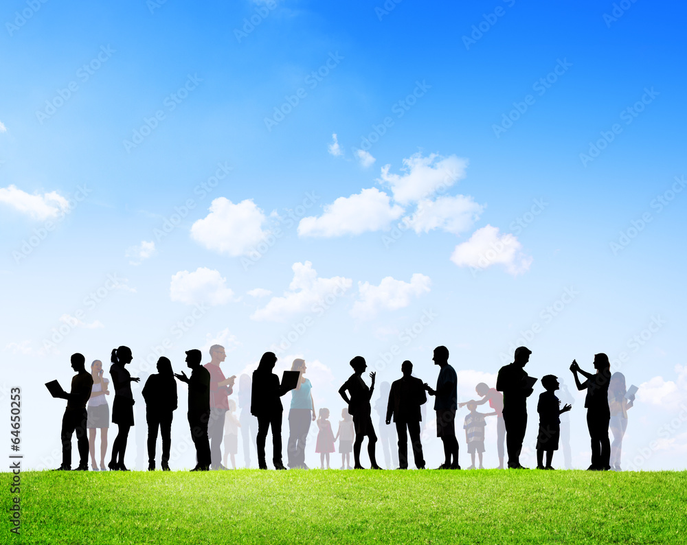 Group of People with Families Social Networking