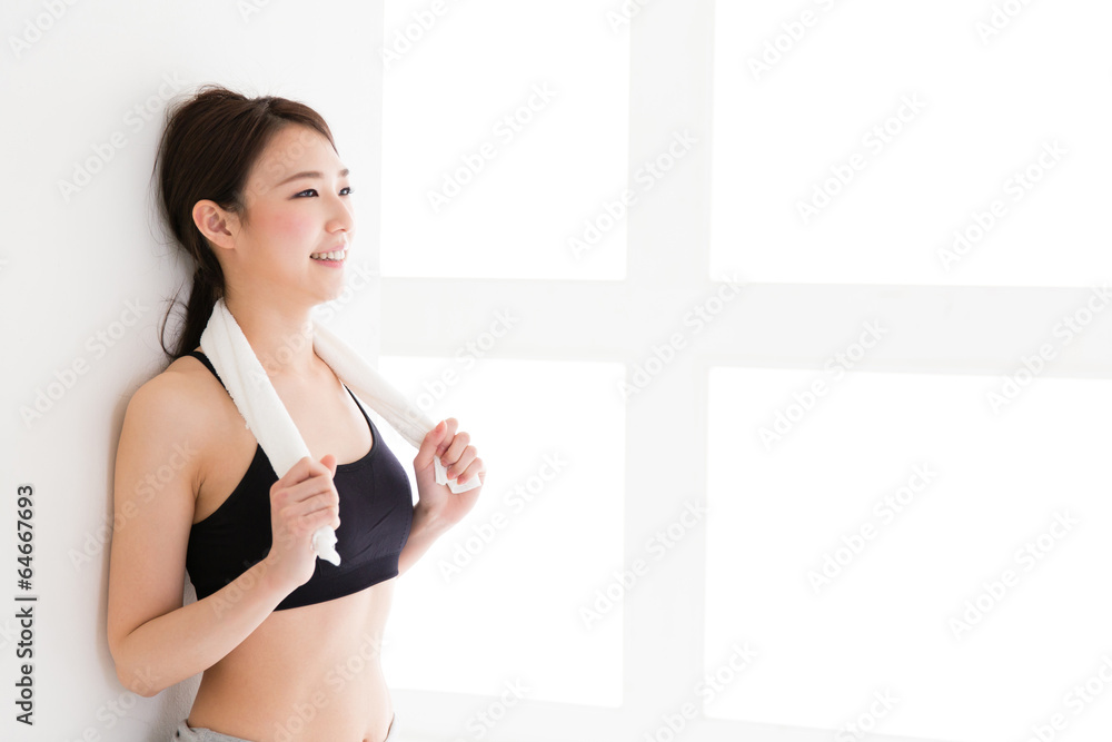 young asian woman exercise image