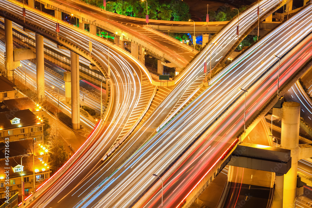 flyover closeup at night