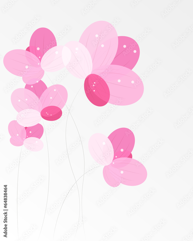 Abstract background with Flowers. Vector Illustration