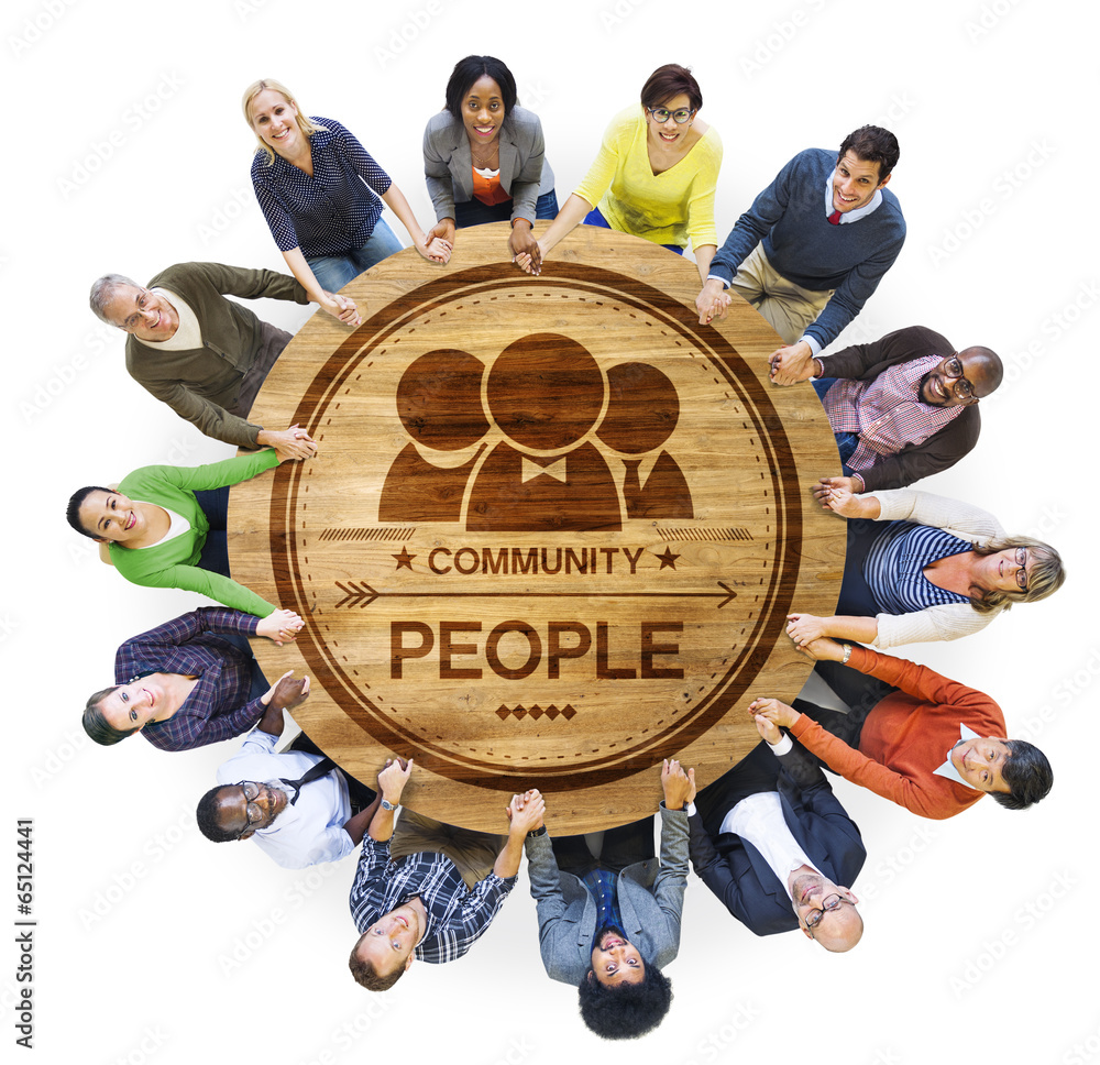 Diverse Multiethnic People in a Circle Holding Hands