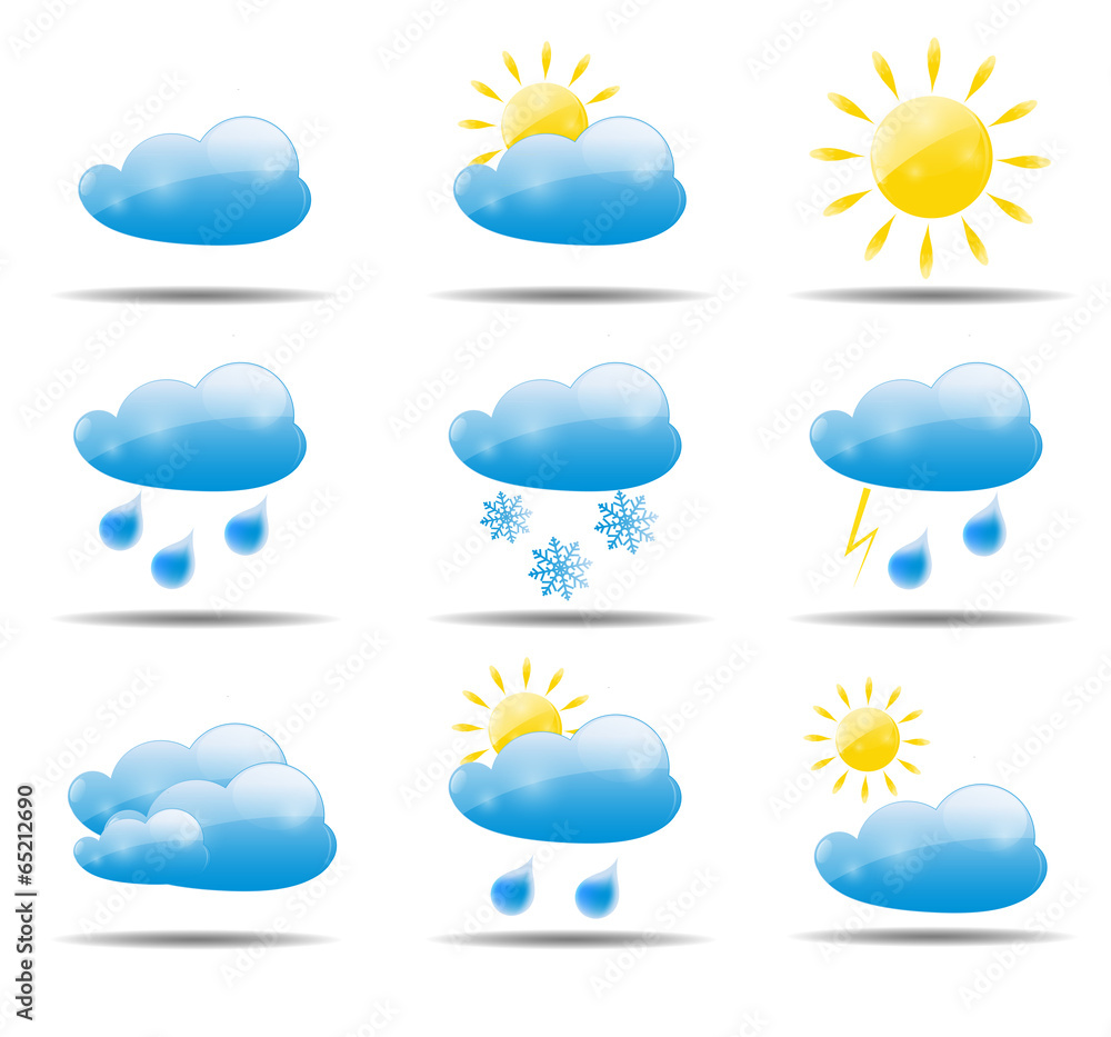 Weather Icons Set Vector Illustration