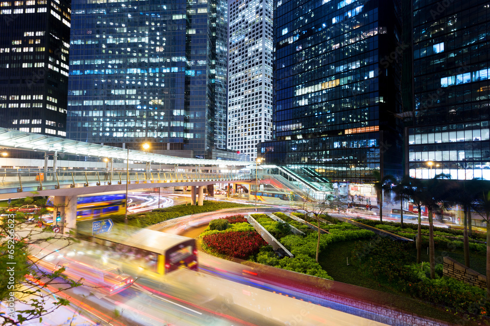 traffic and modern building in Hong Kong