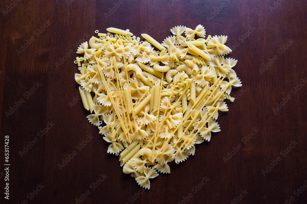 Italian pasta ，Heart-shaped of pasta