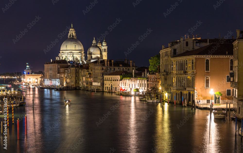 Night view of Canal Grande in Venice