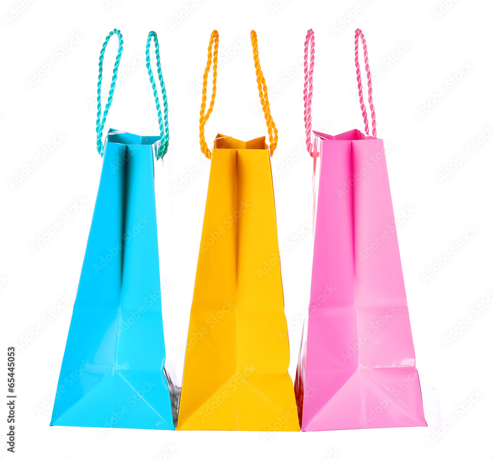 Colorful Shopping Bags isolated on white