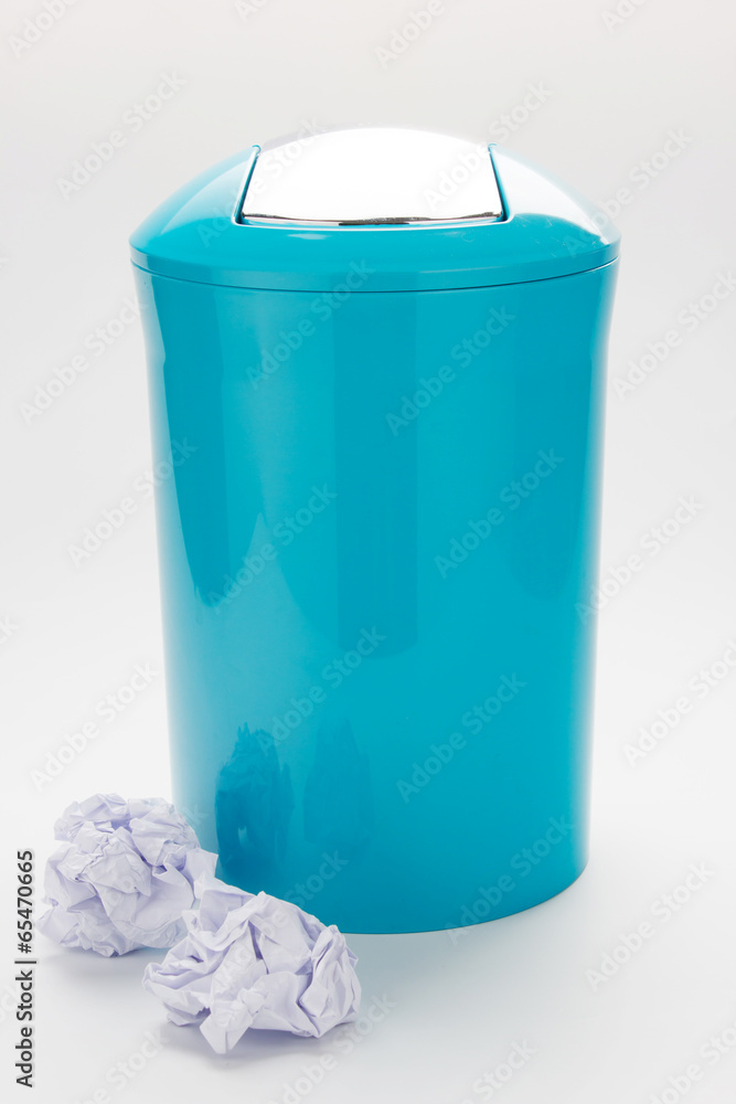 Color trash can on isolated background