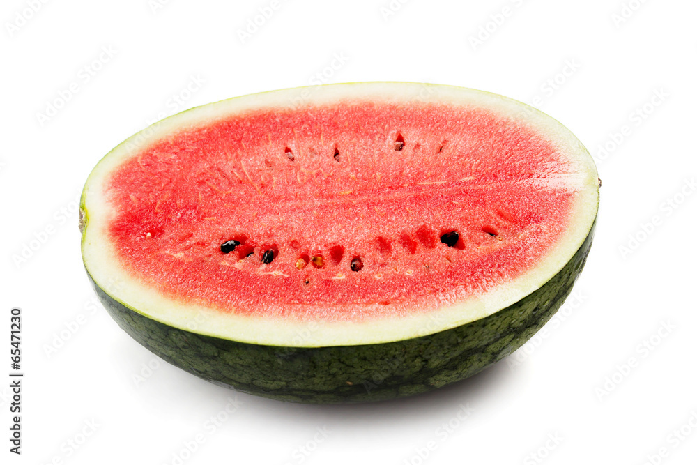 Closeup of watermelon on isolated background