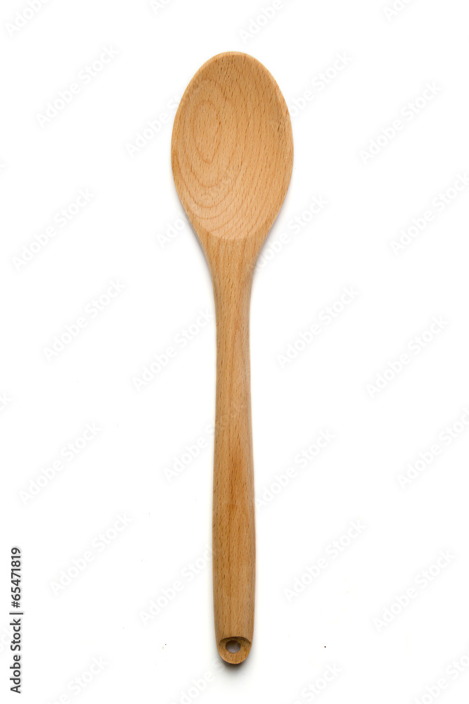 Wooden spoon on isolated background