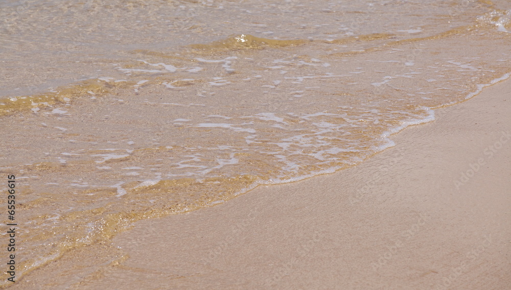 Soft wave of the sea on the sandy beach