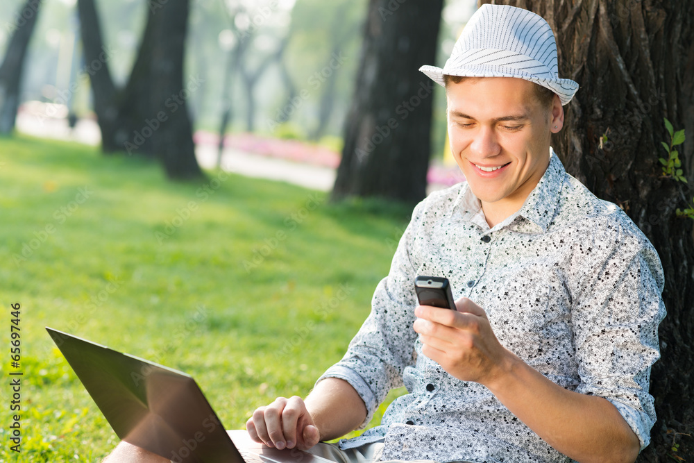 young man with a cell phone