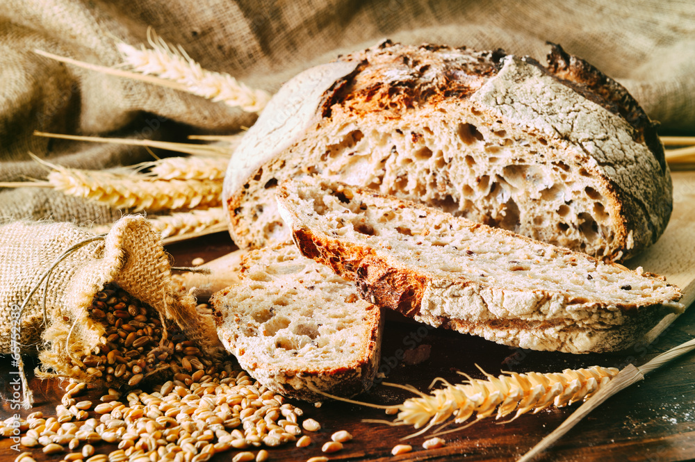 Freshly baked traditional bread