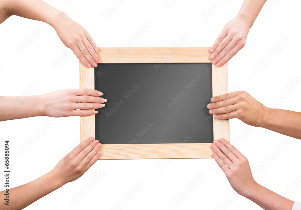 Hands holding frame