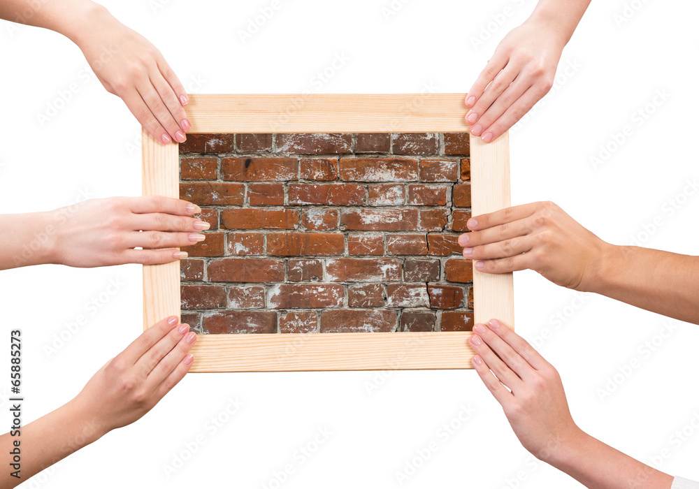 Hands holding frames