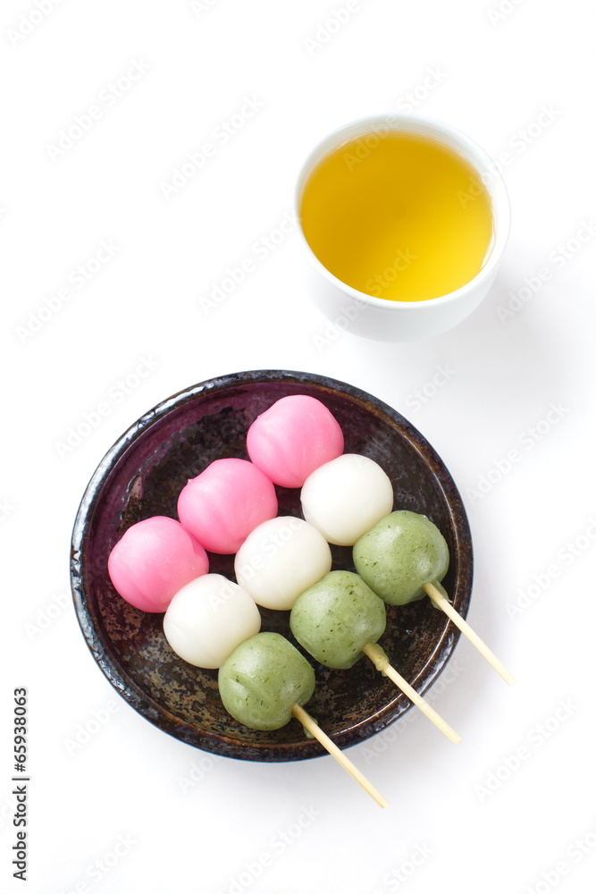 Dango japanese dumpling and sweet made from rice flour