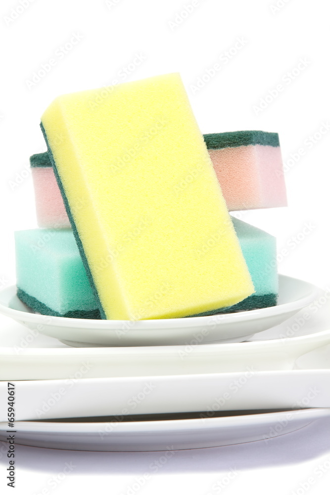 Kitchen utensil of colorful sponge for washing dish