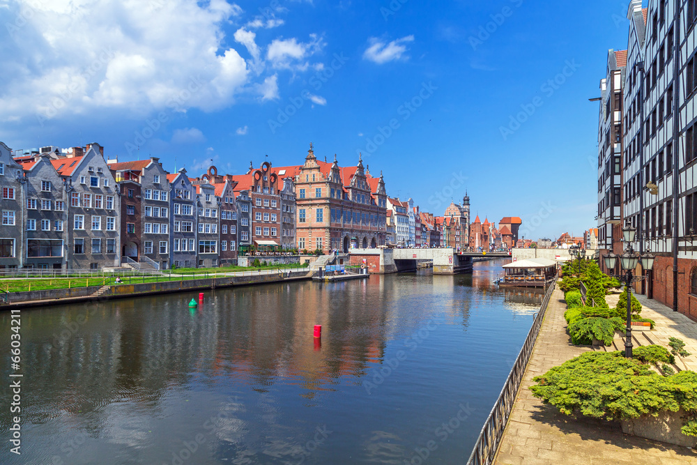 Old town of Gdansk at Motlawa river, Poland