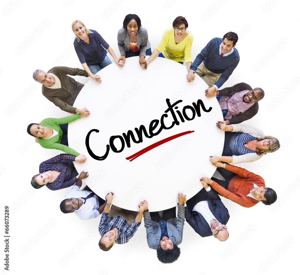 Diverse People in a Circle with Connection Concept