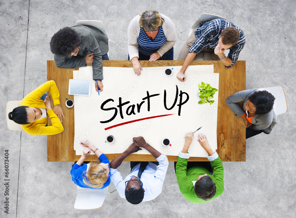 Multi-Ethnic Group of People and Startup Business Concept